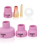 Glass Welding Cup Set With Gas Lenses For Ceramic And Alumina Welding Pro Grade High Temp Glass Cups WP17 18 26 1.6