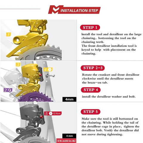 Installation process of Front Derailleur Setup Tool For 12 Speed Drivetrain, DIY Friendly And Perfect For Rival AXS And Red Force