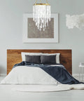 Room featuring Beaded Acrylic Chandelier Pendant Light With Gold Frame 3 Tier Hanging Lampshade For Bedroom And Wedding Decor