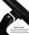 Black Stainless Steel Gate Hardware Sliding Door Handle Set Push Pull with rubber gasket detail, prevents scratches