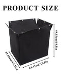 Heavy Duty Table Saw Dust Collector Bag With Twelve Snap Locks, dimensions 49.53cm x 44.45cm x 33.65cm, black cotton material.