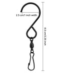Black stainless 12 Pack Swivel S Hooks For Wind Spinners, 8.5cm heavy duty clips for outdoor use.