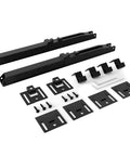 2 Piece Barn Door Soft Close Mechanism Set With Upgraded Universal Weight Compatibility Supports Doors Up To 160 Lbs For Effortless Opening And Smooth Quiet Closing Hole Free Sliding Door Hardware Spring Buffer Damper components displayed on white background.