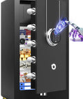 Huge Fireproof Biometric Safe For Home Office With Fingerprint And Keypad Lock, Extra Large 8.6 Cu Ft Heavy Duty Document Safe Open
