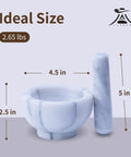 Marble Mortar And Pestle Set 150ml Spice Grinder For Grinding Herbs And Spices Unpolished Marble Crusher Kitchen Utensil