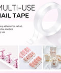 Nail Art Display Stand For Practice And DIY Nails, Magnetic Pro Grade Nail Holder With Double Sided Tape, multiple uses of nail tape