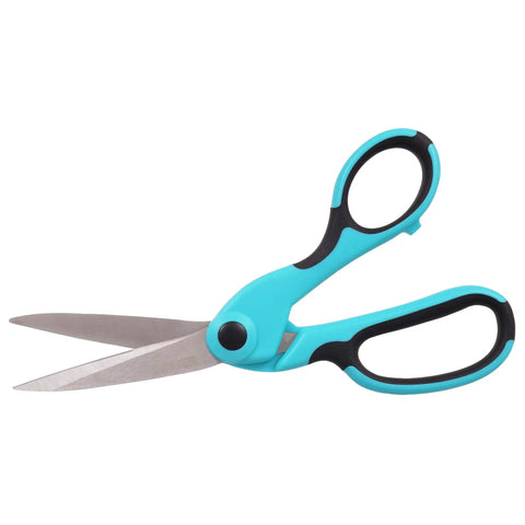Heavy Duty Bent Fabric Scissors 8.5 Inch With Comfort Grip For Sewing And Crafting, pro grade shears shown open