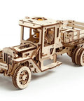 Hands On Mechanical Truck Puzzle Kit With Rubber Band Engine, 3D Wooden Construction Set, DIY Build For Adults And Teens, realistic wooden truck model with cabin and cargo bed