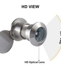 Solid Brass Door Peephole Viewer With 220 Degree HD Lens, Heavy Duty Privacy Cover, satin nickel finish, side view