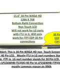 15.6 inch WXGA HD Non-Touch Laptop Screen with 30 Pin EDP Connection for Replacement