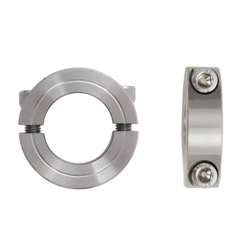 Four Pack Three Quarter Inch Bore 304 Stainless Steel Double Split Clamp On Shaft Collar With One And A Half Inch Outer Diameter And Half Inch Width Stop Collar For CNC Machines And Linear Rails Pro Grade