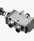 5 Way 2 Position Pneumatic Solenoid Valve With Hand Lever Aluminum Body 1/4 NPT Ports Push-Pull Manual Control Direct Drive Model 4R210-08