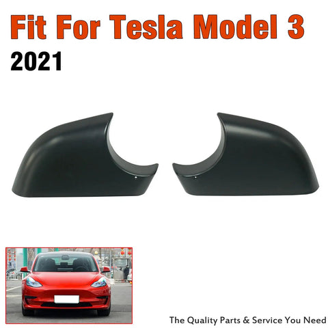 Level Up Your Wheels With These Tank Ready Side Rearview Mirror Caps For Tesla Model 3 2017 To 2022 Slick Waterproof Abs Trim Drops In Tight Left Right, black mirror caps