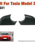 Top Shelf One Pair Side Mirror Lower Cover Cap Compatible With Tesla Model 3 2017 To 2021, black trim pieces for exterior door wings.