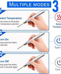 Rechargeable Thread Burner Kit Digital Thread Zapper Tool instructions for temperature control and power on/off.