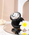 Crystal And Brushed Gold Door Knobs For Bedroom And Bathroom, Privacy Lock, sleek modern knob design on reflective surface