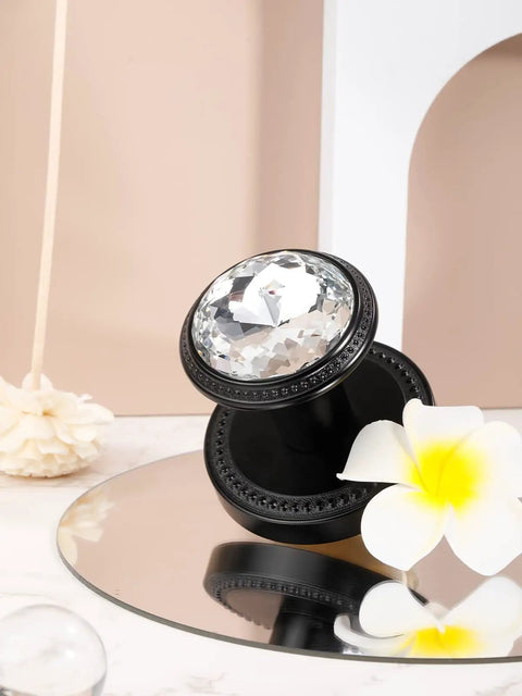 Crystal And Brushed Gold Door Knobs For Bedroom And Bathroom, Privacy Lock, sleek modern knob design on reflective surface