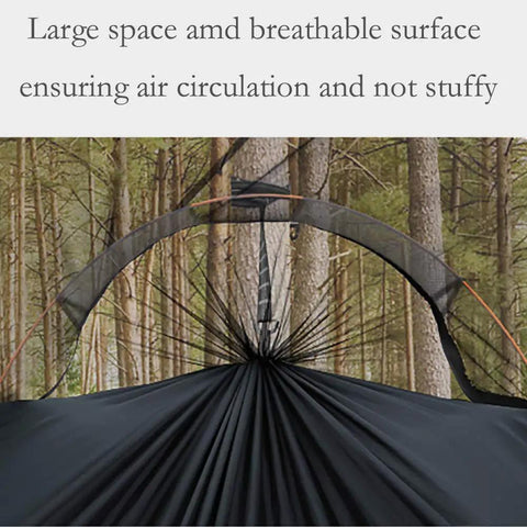 Ultra Lightweight Camping Hammock With Mosquito Net And Rainfly A Backpacker Ready Portable Sleeping Hammock Tent For Trail Trips And Outdoor Adventures Orange showing the mesh structure.