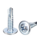 50Pcs No 10 X 3/4 Inch Phillips Head Self-Tapping Screws, Self-Drilling Flat Head Carbon Steel Wood Metal Plastic Fasteners, Blue