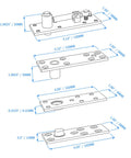 Technical diagram of Heavy Duty Stainless Steel 360 Degree Door Pivot Hinge System Matte Black With 6902Z Ball Bearing dimensions.