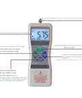 High Precision Digital Push And Pull Force Gauge With Peak Hold Function, 1000N Max, 0.001N Resolution, Compact Sensor Dynamometer For Material Testing And Quality Control, A Real Workhorse 20N To 1000N Range For Engineering Labs. digital force gauge with LCD