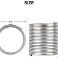 Front and side views of a 1/2 in x 50 ft 304 stainless steel tubing coil for DIY brewing and cooling