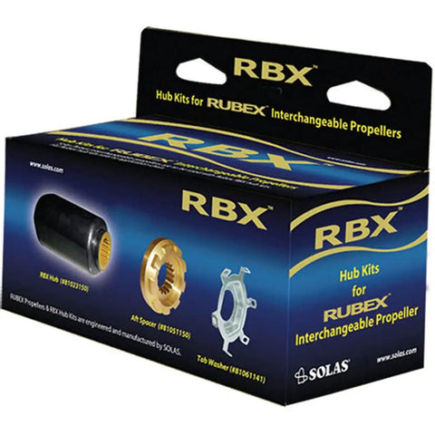 Rubex Hub Kit RBX-100 For Evinrude Johnson BRP Outboard Engines, 90-300 HP packaging with images of components