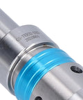 Close-up of Floating Tap Tool Holders With ER32 Telescoping Collet Chuck Taper M2 To M30 for CNC with blue component