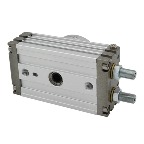Pneumatic rotary cylinder air table actuator with aluminum housing and dual mounting studs (side view)