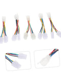 Five Piece Electric Bike Motor Cable Extension Harness Set with colorful wires and white durable connectors, suitable for upgrades.