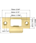 Gold Stainless Steel Door Strike Plate T Strike Backplate With Screws For Interior And Exterior Doors Large Hole dimensions