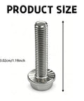 Heavy Duty M6 X 25mm Stainless Steel Ignition Coil Mounting Bolt showing product size 3.02cm height with detailed thread pattern.