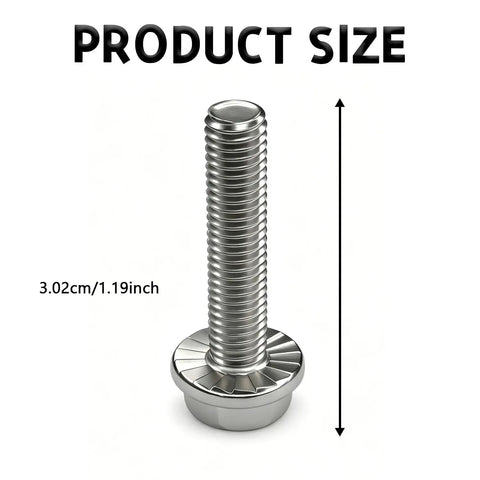 Heavy Duty M6 X 25mm Stainless Steel Ignition Coil Mounting Bolt showing product size 3.02cm height with detailed thread pattern.