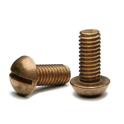 Silicon Bronze Slotted Round Head Machine Screws Three Eighths Inch Diameter Sixteen Threads Per Inch Three Inch Length Pack Of Two Hundred Fifty Marine Grade Corrosion Resistant Fasteners For Wood And Metal Projects