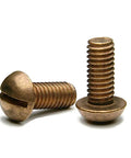Silicon Bronze Slotted Round Head Machine Screws Size Ten Twenty Four By Two And A Half Inches Long Quantity One Thousand Marine Grade Copper Alloy Fasteners With Slotted Drive Corrosion Resistant