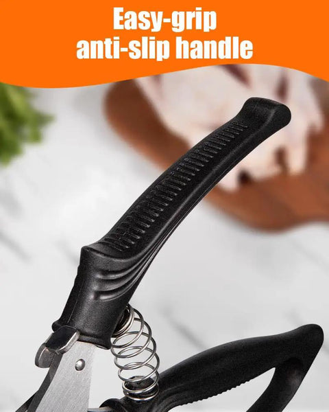Super Tough Kitchen Shears That Make Light Work Of Cutting Whole Chickens Turkeys And Fish Bones Thanks To The Handy Spring Loaded Design Which Cuts Down Hand Fatigue Stainless Steel Scissors Built For Serious Kitchen Duty And Everyday Use