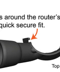 Router Hose Adapter For Trim Routers Fits DCW600 And DWP611 To Festool 27mm And 36mm Hoses, black, top view