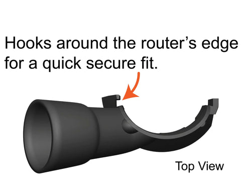 Router Hose Adapter For Trim Routers Fits DCW600 And DWP611 To Festool 27mm And 36mm Hoses, black, top view