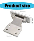 Self Closing Reversible Door Hinge in Stainless Steel with Smooth Sliding Bearing for Cabinets and Boxes, product size shown