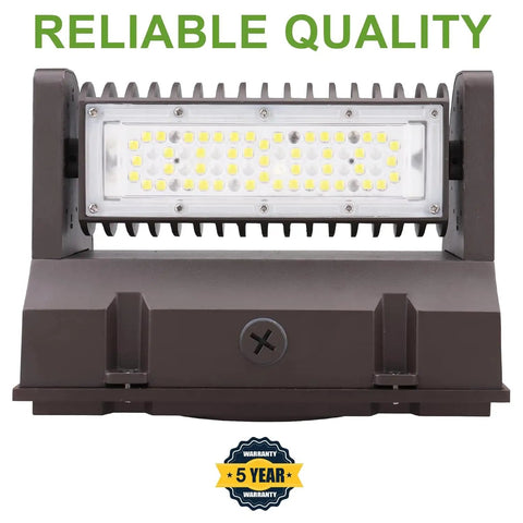 40W LED Full Cutoff Wall Pack Light With Adjustable Rotatable Head 5400LM 5000K IP65 Outdoor Security Lighting, front view