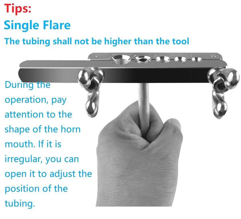 Brake line flaring tool kit, 3/16–1/2 in, double and single flare, copper/aluminum tubing, Amazon brand