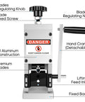 Front view of Heavy Duty Wire Stripping Machine for Scrap Copper Wiring, 1.5 to 25 mm Cable Range with labels showing parts and features