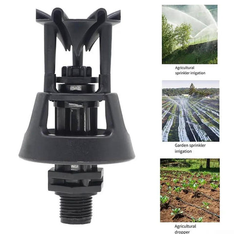 Rotary Oscillating Irrigation Sprinkler Nozzle For Farm Crops Adjustable Spray Radius 6 To 9 Meters Low Pressure Compatible