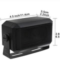 Rectangular External Communications Speaker For Ham Radio CBs And Scanners, 5 Watt, Black, Compact 4.5 x 2.5 x 2.25 inch