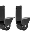 Heavy Duty Pair Non Swivel Speaker Caster Wheels With L Plates for pro rig stability, featuring solid black rubber tires.