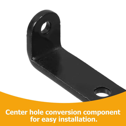 Close-up of Beefy U Shaped Shelf Bracket Black Steel Pack Of 2 with center hole for easy install and sturdy support