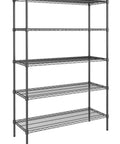Beefy 5 Tier Metal Adjustable Freestanding Garage Storage Wire Shelving Unit 36 In W x 72 In H x 14 In D open black wire rack