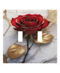 Vintage Red Rose Marble Toggle Plate Cover Built Tough With Rugged Abs To Dodge Scratches keeps walls looking sharp.