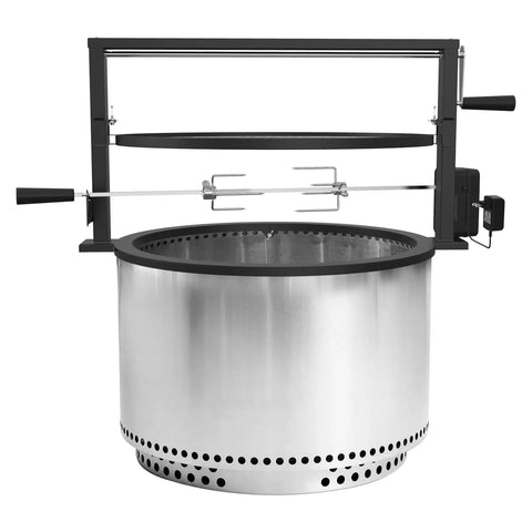 Santa Maria Style Rotisserie Rotating System for Solo Stove Yukon 27 Inch Smokeless Fire Pit Heavy Duty Rotating Grill Attachment