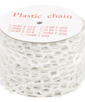 Lightweight White Plastic Safety Chain Links For Crowd Control, 164 Feet Durable Barrier Rope, 25m roll of weather-resistant plastic chain.